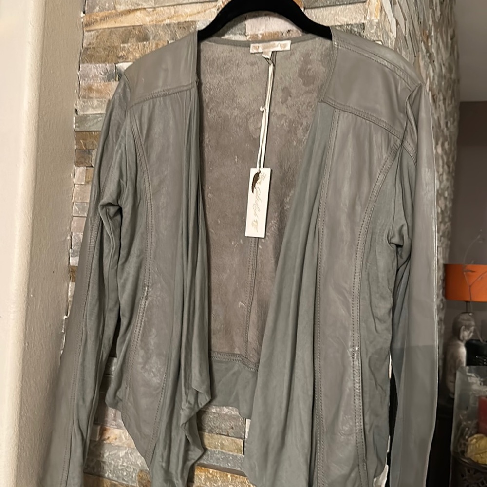 Gold Hawk Leather and Silk jacket